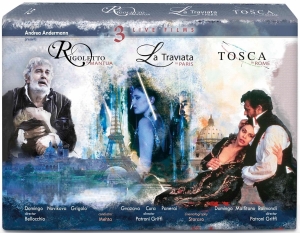 Plácido Domingo Orchestra Sinfonic - La Traviata Rigoletto Tosca (3 Bd i gruppen Musikk / Musikkk Blu-Ray / Klassisk hos Bengans Skivbutik AB (2235760)