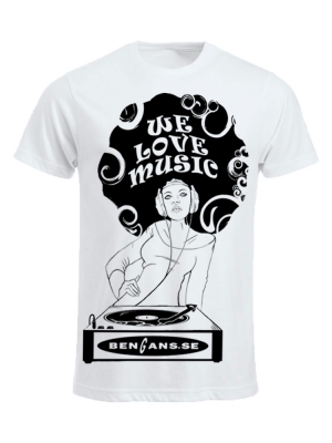 Bengans Dj Girl - T-Shirt White i gruppen MERCH hos Bengans Skivbutik AB (2474974r)