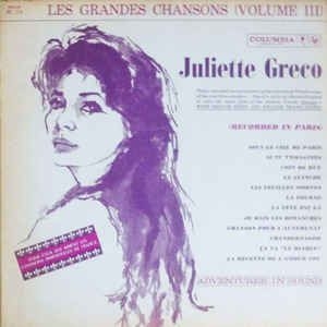 Greco Juliette - Juliette Greco Vol. 3 i gruppen CD hos Bengans Skivbutik AB (3043007)