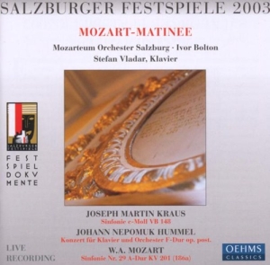 Mozart/Kraus/Hummel - Sf Matineen Bolton i gruppen CD hos Bengans Skivbutik AB (3187362)