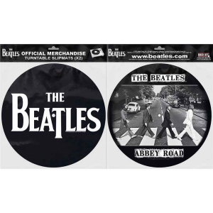 The Beatles - Drop T Logo & Abbey Road Slipmat Pair i gruppen Minishops / Beatles hos Bengans Skivbutik AB (3407076)