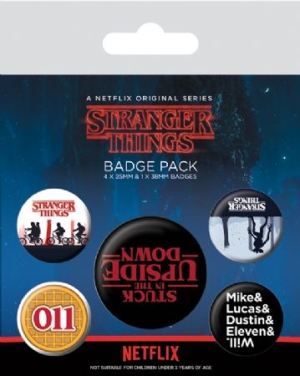 Stranger Things - Stranger Things (Upside Down) Badge Pack i gruppen MERCH hos Bengans Skivbutik AB (3587740)