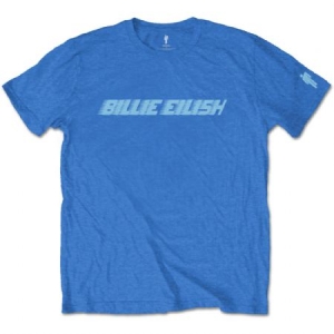 Billie Eilish - Blue Racer Logo Uni Blue i gruppen MERCHANDISE / T-shirt / Pop-Rock hos Bengans Skivbutik AB (3739568r)