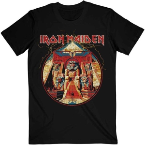 Iron Maiden - Powerslave Lightning Circle Uni Bl i gruppen MERCH / T-Shirt / Rockoff_Nya April24 hos Bengans Skivbutik AB (3739610r)