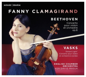 Fanny Clamagirand - Beethoven/Vasks: Concerto For Violin & Orch./Distant Li i gruppen CD / Klassisk,Annet hos Bengans Skivbutik AB (3760919)