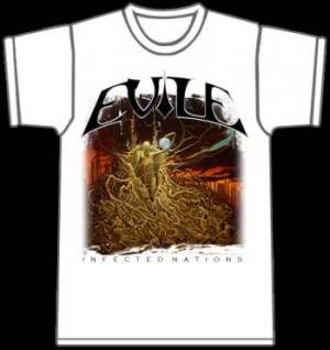 Evile - T/S Infected Nations White (M) i gruppen Merchandise hos Bengans Skivbutik AB (3811468)