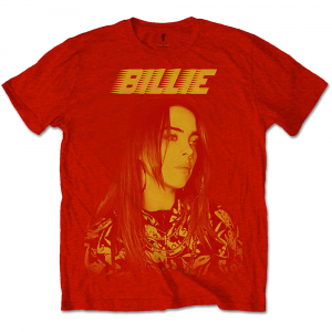 Billie Eilish - Racer Logo Jumbo Uni Red i gruppen MERCH / T-Shirt / Rockoff_Nya April24 hos Bengans Skivbutik AB (3865165r)