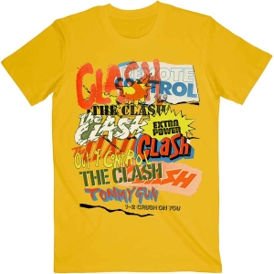 The Clash - Singles Collage Text Uni Yell i gruppen MERCH / T-Shirt / Rockoff_Nya April24 hos Bengans Skivbutik AB (3881328r)