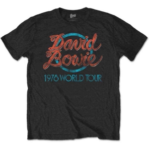 David Bowie - 1978 World Tour Uni Bl i gruppen MERCH / T-Shirt / Rockoff_Nya April24 hos Bengans Skivbutik AB (3907224r)