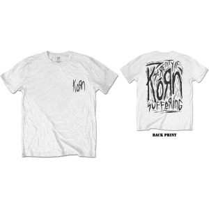 Korn - Scratched Type Uni Wht T-Shirt i gruppen MERCHANDISE / T-shirt / Metal hos Bengans Skivbutik AB (3943037r)