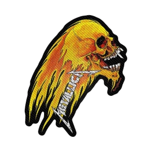 Metallica - Flaming Skull Cut Out Standard Patch i gruppen MERCHANDISE / Merch / Metal hos Bengans Skivbutik AB (3946356)