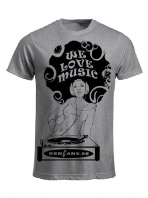 Bengans Dj Girl - T-shirt Grey i gruppen MERCH / T-Shirt / Sommar T-shirt 23 hos Bengans Skivbutik AB (4071171r)