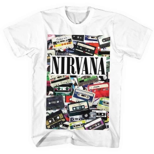 Nirvana - Cassettes Uni Wht T-Shirt i gruppen MERCHANDISE / T-shirt / Pop-Rock hos Bengans Skivbutik AB (4084207r)