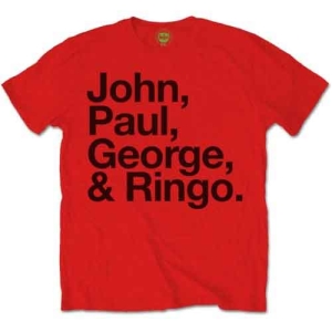 The Beatles - John Paul George & Ringo Uni Red i gruppen MERCH / T-Shirt / Rockoff_Nya April24 hos Bengans Skivbutik AB (4084758r)