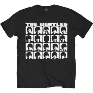 The Beatles - Hard Days Night Faces Mono Uni Bl i gruppen MERCH / T-Shirt / Rockoff_Nya April24 hos Bengans Skivbutik AB (4141050r)