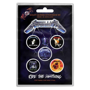 Metallica - Ride The Lightning Retail Packed Button i gruppen MERCHANDISE / Accessoarer / Metal hos Bengans Skivbutik AB (4168406)