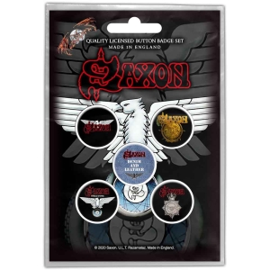 Saxon - Wheels Of Steel Button Badge Pack i gruppen MERCHANDISE / Accessoarer / Metal hos Bengans Skivbutik AB (4168410)