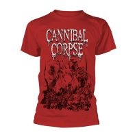 Cannibal Corpse - T/S Pile Of Skulls Red (L) i gruppen MERCHANDISE / T-shirt / Metal hos Bengans Skivbutik AB (4231155)