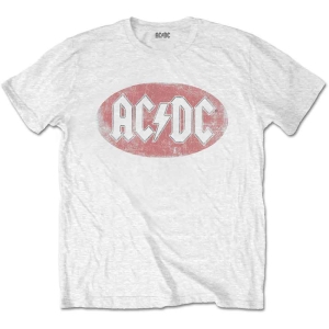 Ac/Dc - Oval Logo Vintage Uni Wht i gruppen MERCH / Minsishops-merch / Ac/Dc hos Bengans Skivbutik AB (4267361r)