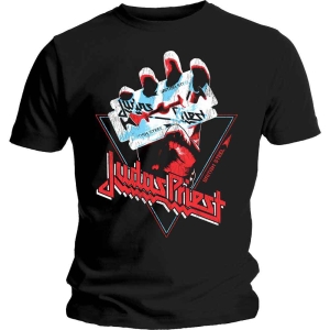 Judas Priest - Unisex T-Shirt: British Steel Hand Triangle i gruppen MERCHANDISE / T-shirt / Metal hos Bengans Skivbutik AB (4267923r)