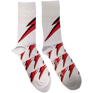 David Bowie - Flash Uni Wht Socks (Eu 40-45) i gruppen MERCHANDISE / Merch / Pop-Rock hos Bengans Skivbutik AB (4271737)