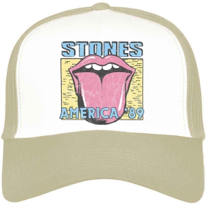 Rolling Stones - America '89 Tour Map Sand/Wht Mesh-Back i gruppen MERCHANDISE / Merch / Pop-Rock hos Bengans Skivbutik AB (4289890)