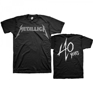 Metallica -  Metallica Unisex T-Shirt: 40th Anniversary Songs Logo (Back Print) (L) i gruppen CDON - Exporterade Artiklar_Manuellt / T-shirts_CDON_Exporterade hos Bengans Skivbutik AB (4299728)