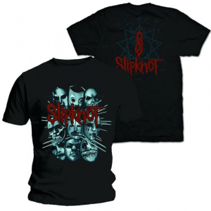 Slipknot - Masks 2 (Medium) Unisex Back Print T-Shirt i gruppen CDON - Exporterade Artiklar_Manuellt / T-shirts_CDON_Exporterade hos Bengans Skivbutik AB (4303356)