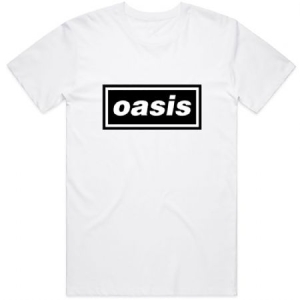 Oasis - Decca Logo (Small) Unisex White T-Shirt i gruppen MERCHANDISE / T-shirt / Pop-Rock hos Bengans Skivbutik AB (4303428)