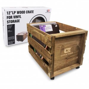 VinylTilbehør - LP WOOD CRATE med hjul - Vinyl Storage i gruppen CDON - Exporterade Artiklar_Manuellt / Tilbehør_Vinyl_CDON_Exporterade hos Bengans Skivbutik AB (4307087)