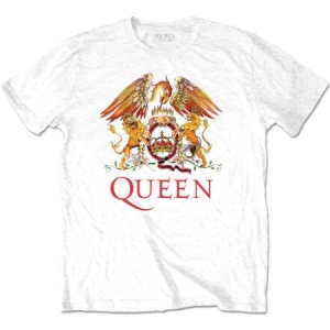 Queen - Queen Unisex T-Shirt : Classiv Crest Whi i gruppen Minishops / Queen hos Bengans Skivbutik AB (4307098r)