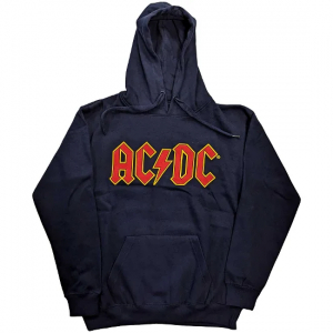 AC/DC - AC/DC Unisex Pullover Hoodie: Logo (navy i gruppen MERCHANDISE / Hoodies / Metal hos Bengans Skivbutik AB (4307851r)