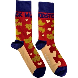 Woodstock - Birds & Hearts Uni Red Socks (Eu 40-45) i gruppen MERCHANDISE / Merch / Pop-Rock hos Bengans Skivbutik AB (4314444)