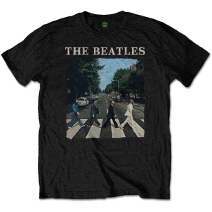 The Beatles - Abbey Road & Logo Uni Bl i gruppen MERCH / T-Shirt / Rockoff_Nya April24 hos Bengans Skivbutik AB (4379218r)