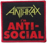 Anthrax - Patch Anti-Social (7,6 X 8,1 Cm) i gruppen MERCHANDISE / Accessoarer / Metal hos Bengans Skivbutik AB (4379907)