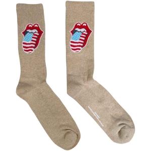 Rolling Stones - Us Tongue Uni Natrl Socks (Eu 40-45) i gruppen MERCHANDISE / Merch / Pop-Rock hos Bengans Skivbutik AB (4395740)