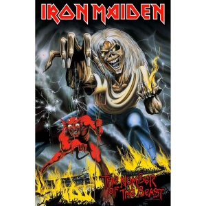 Iron Maiden - Number Of The Beast Textile Poster i gruppen MERCHANDISE / Merch / Metal hos Bengans Skivbutik AB (4398182)