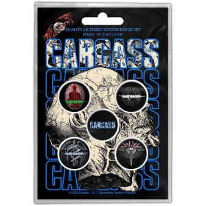 Carcass - Necro Head Button Badge Pack i gruppen MERCHANDISE / Merch / Metal hos Bengans Skivbutik AB (4400581)