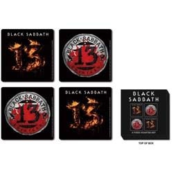 Black Sabbath - 13 4 Piece Set Cork Coaster i gruppen MERCHANDISE / Merch / Metal hos Bengans Skivbutik AB (4400636)