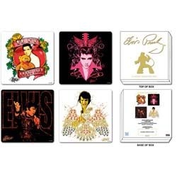 Elvis Presley - Coaster Set: Mixed Designs i gruppen MK Export CDON Merch hos Bengans Skivbutik AB (4400642)