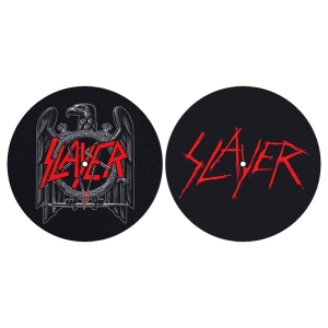 Slayer - Eagle/Scratched Logo Slipmat Pair i gruppen MERCHANDISE / Merch / Metal hos Bengans Skivbutik AB (4400938)