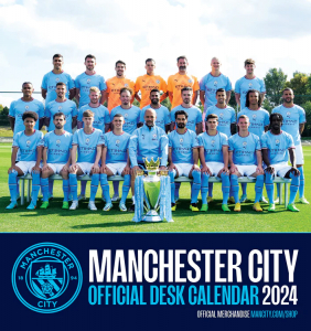 Manchester City Fc - Manchester City Fc 2024 Desk Easel i gruppen MERCH / Kalendere 2024 hos Bengans Skivbutik AB (4406381)