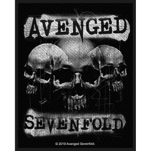 Avenged Sevenfold - 3 Skulls Standard Patch i gruppen MERCHANDISE / Accessoarer / Metal hos Bengans Skivbutik AB (5508616)