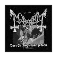 Mayhem - Patch - Pure Fucking Armageddon i gruppen MERCHANDISE / Accessoarer / Metal hos Bengans Skivbutik AB (5513961)