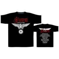 Saxon - T/S Wheels Of Steel (L) i gruppen MERCHANDISE / T-shirt / Metal hos Bengans Skivbutik AB (5514039)