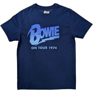 David Bowie - On Tour 1974 Uni Denim i gruppen MERCH / T-Shirt / Rockoff_Nya April24 hos Bengans Skivbutik AB (5516043r)