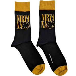 Nirvana - Logo Stacked Uni Bl Socks (Eu 40-45) i gruppen MERCHANDISE / Merch / Metal,Pop-Rock hos Bengans Skivbutik AB (5516819)