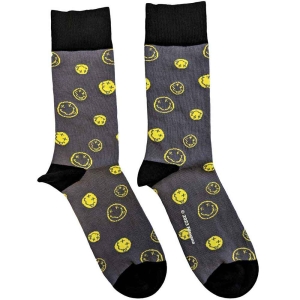 Nirvana - Mixed Smileys Uni Char Socks (Eu 40-45) i gruppen MERCHANDISE / Merch / Metal,Pop-Rock hos Bengans Skivbutik AB (5516820)