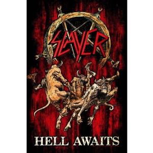 Slayer - Hell Awaits Textile Poster i gruppen MERCHANDISE / Merch / Metal hos Bengans Skivbutik AB (5518160)