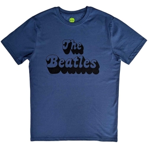 The Beatles - Text Logo Shadow Uni Denim i gruppen MERCH / T-Shirt / Rockoff_Nya April24 hos Bengans Skivbutik AB (5519229r)